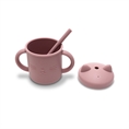 Bicchiere in Silicone con Manico e Cannuccia Deep PINK